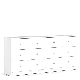 May Chest of 6 Drawers - White 3+3