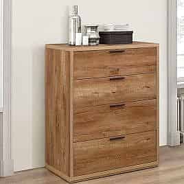 Oak Finish Chest of Drawers - STROUD Medium Chest  4 Drawers