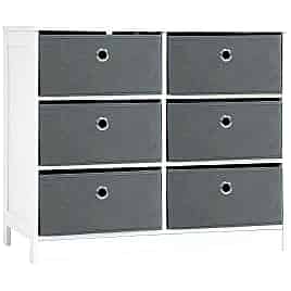 HERON White Chest of Drawers - Medium-sized, 6 Drawers