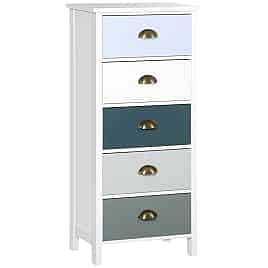 HERON II Multi Colour Chest of Drawers - Tallboy, Small-sized, 5 Drawers