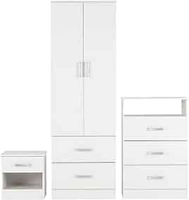 Wardrobe Set - PARKER Bedroom Set White 60cm
