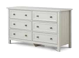Maine 6 Drawer Wide Storage Chest - Grey