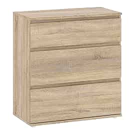 Oak Finish Chest of Drawers - NAPLES I Medium Chest  3 Drawers