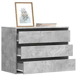 FEWISH Grey Chest of Drawers - Medium-sized, 3 Drawers