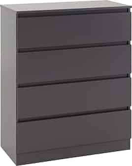 MALDEN Grey Chest of Drawers - Medium-sized, 4 Drawers