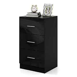 GUELPH Black Chest of Drawers - Small-sized, 3 Drawers