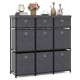 LAGOS Grey Chest of Drawers - Medium-sized, 9 Fabric Drawers