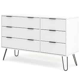 ARTA White Chest of Drawers - Large-sized, 6 Drawers, Double