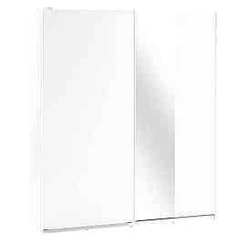 Sliding Wardrobe - SULLIVAN 2 Door Mirrored Wardrobe White 200cm