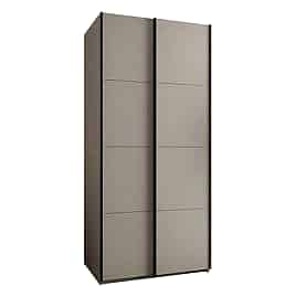 Sliding Wardrobe - BRADLEY 2 Door Wardrobe Beige 100cm