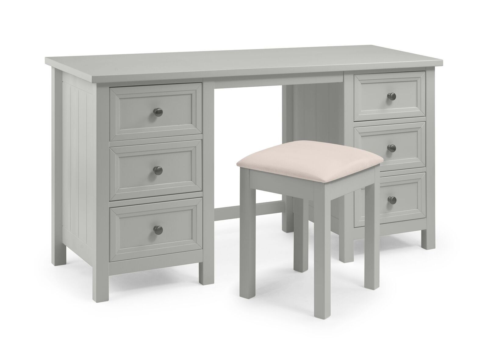 Dressing Table - MAINE 6 Drawer Dresser Grey 145cm - JB Collections