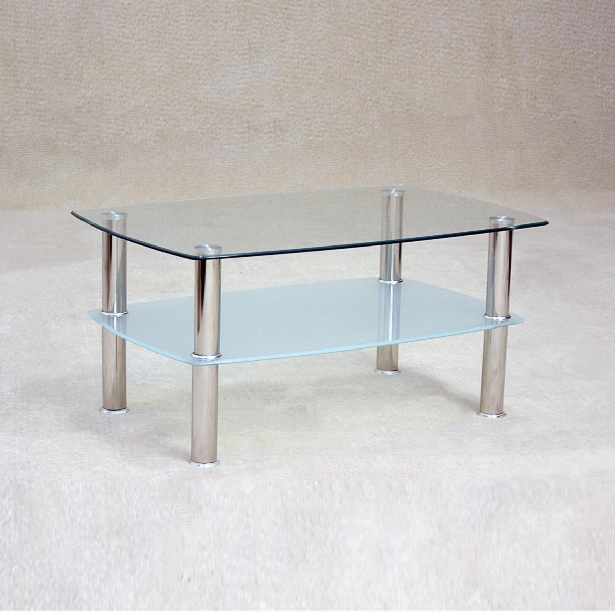 Tanner Teak Glass Coffee Table - Clear Glass - Sigrid Mills