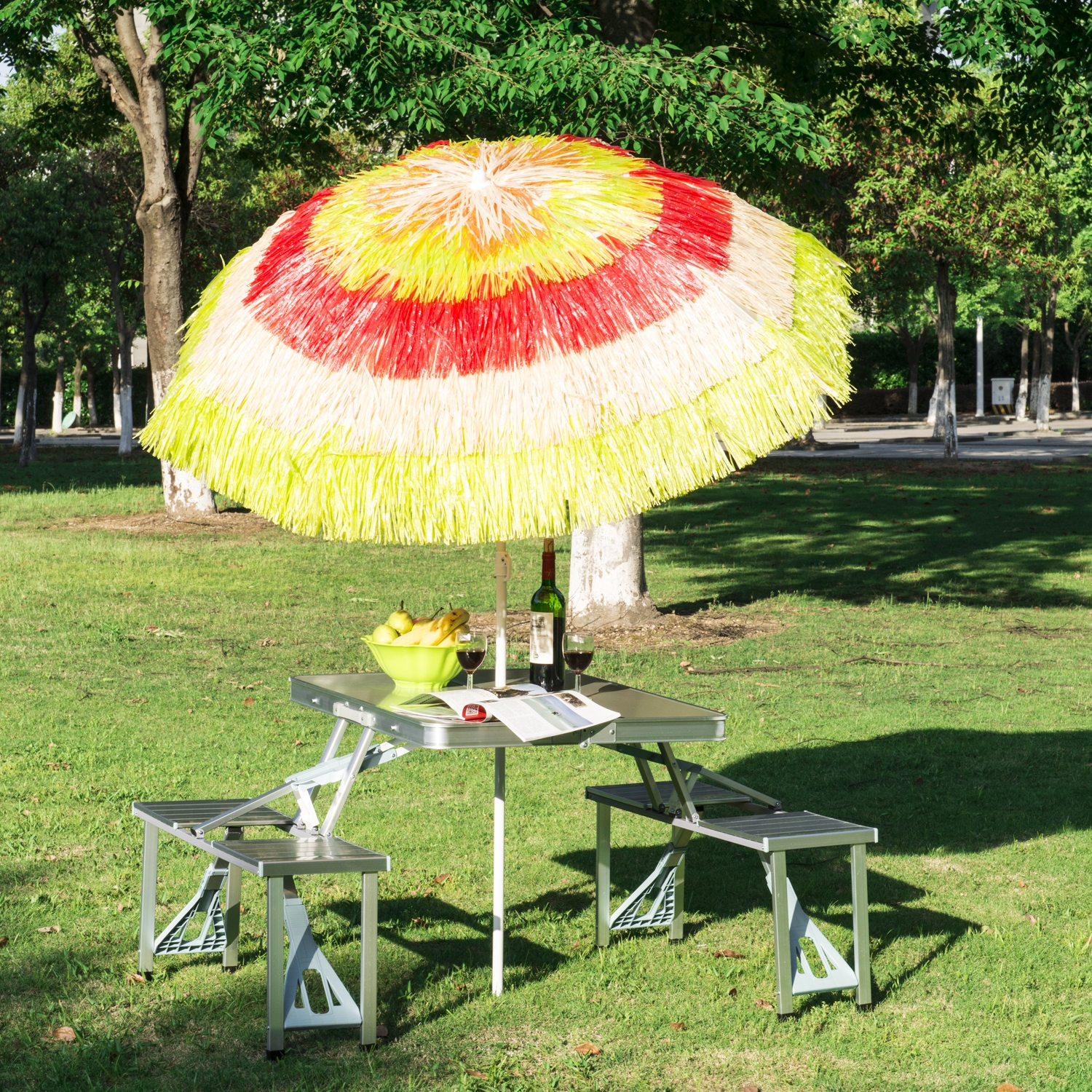 Multicolour Hawaiian Beach Sun Umbrella Parasol - The Garden Savant