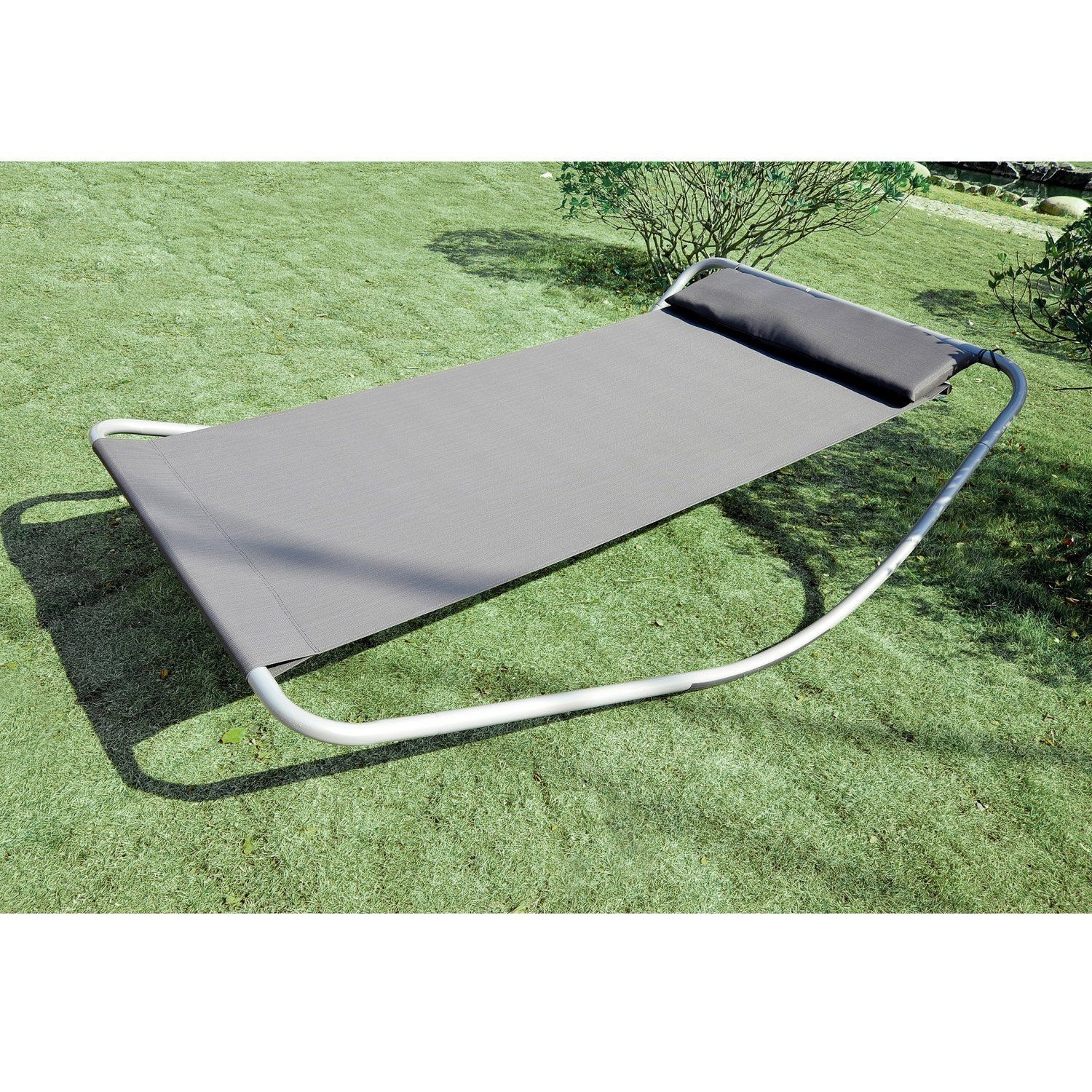 Single Rocking Sun Bed Hammock - Grey - The Garden Savant