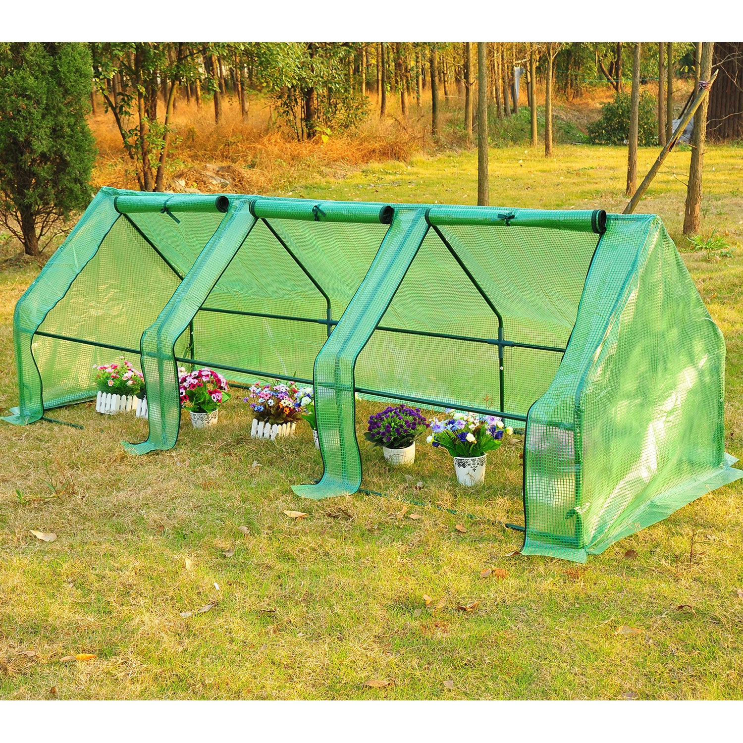 2.7m PVC Garden Polytunnel Greenhouse - The Garden Savant