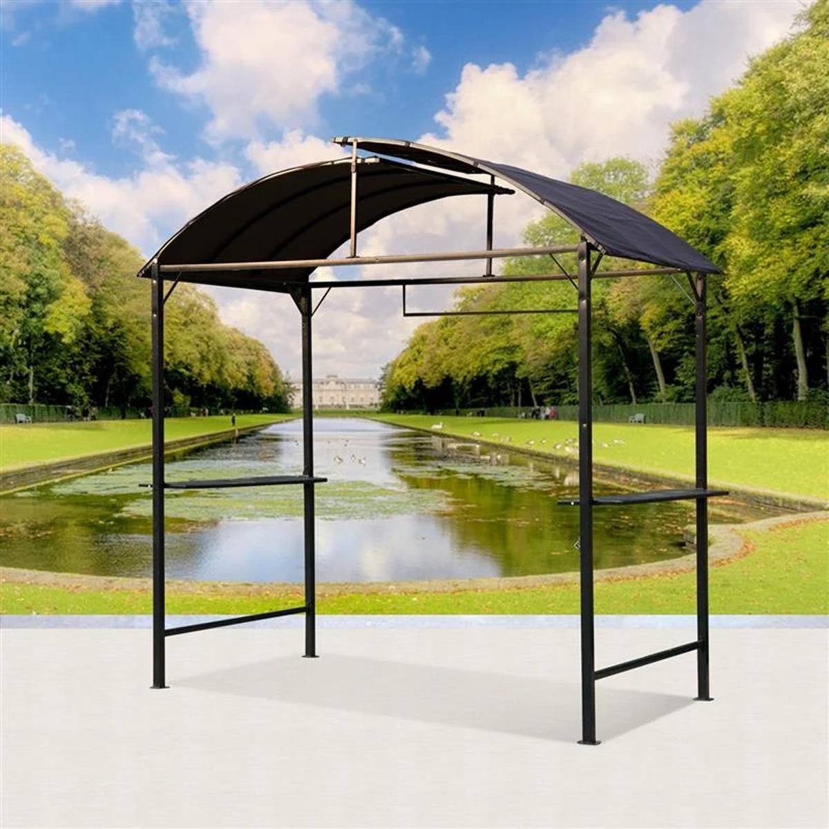Metal Gazebo Marquee - Coffee - The Garden Savant