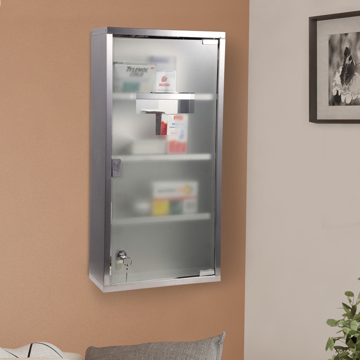 4-Tier Stainless Steel Wall Mounted Cabinet - Home Deals