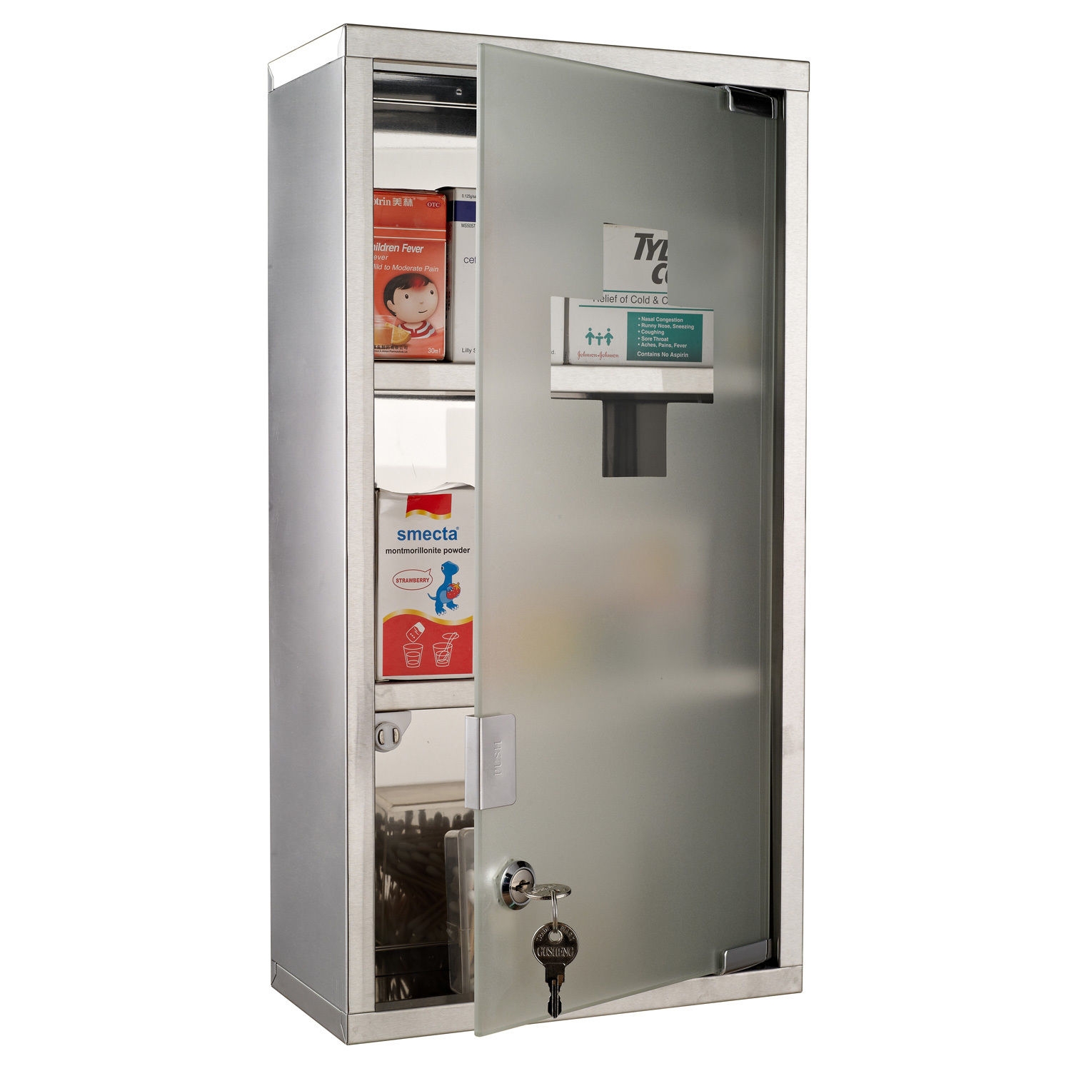 Lockable Stainless Steel Medicine Cabinet - Home Deals