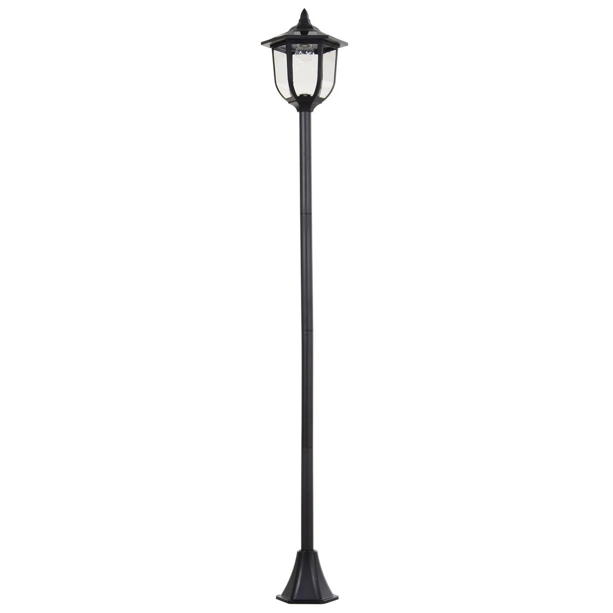 Free-Standing ABS Garden Solar LED Lamp Post - Black - The Garden Savant