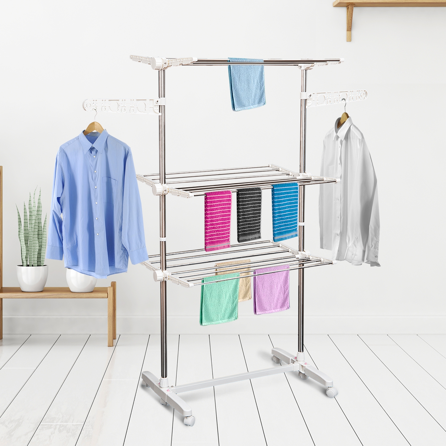 3-Layer Folding Clothes Drying Rack - Home Deals