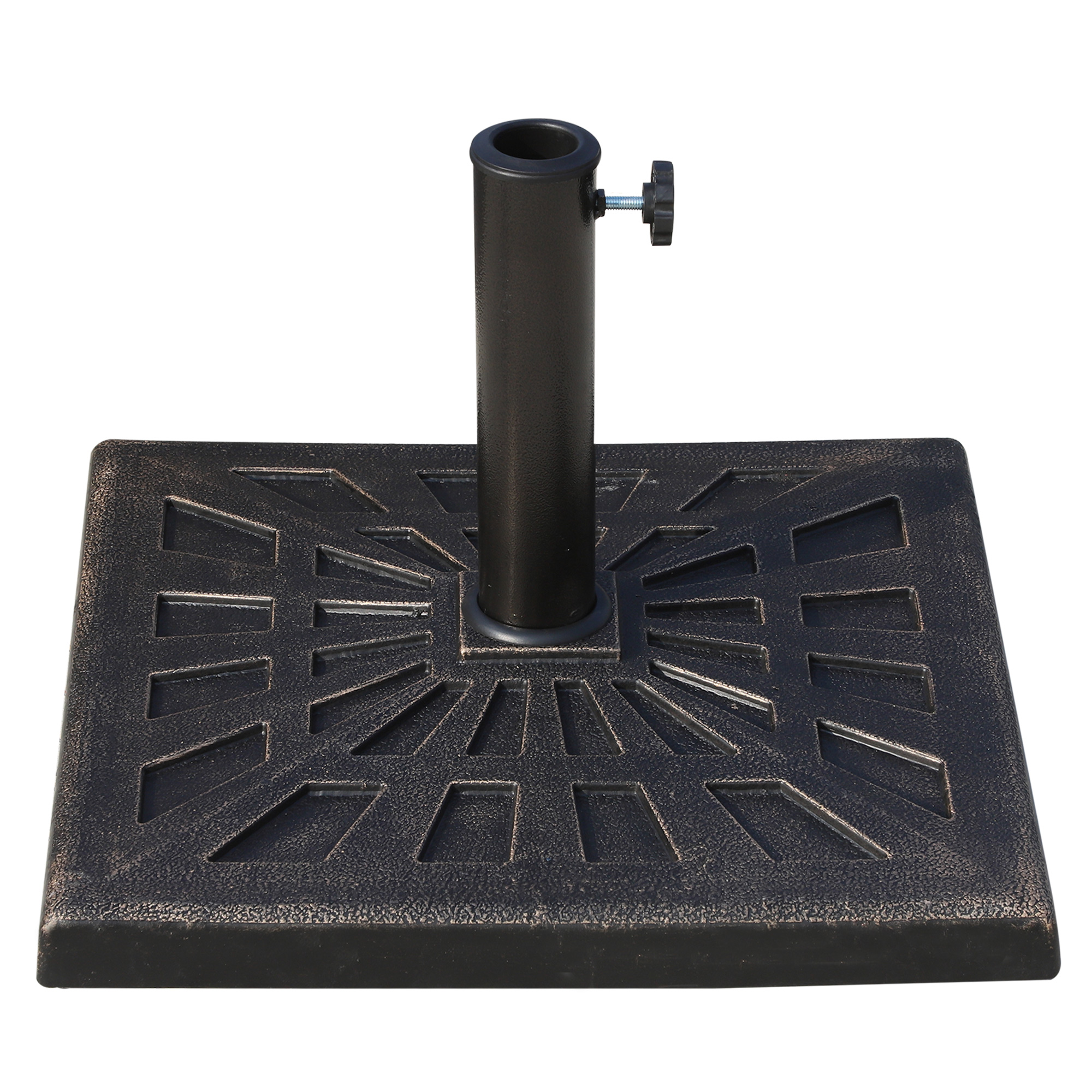 15kg Parasol Base Durable Patterned Colophony Garden Patio Square Umbrella Stand Base Stand Bronze - Life Essentials