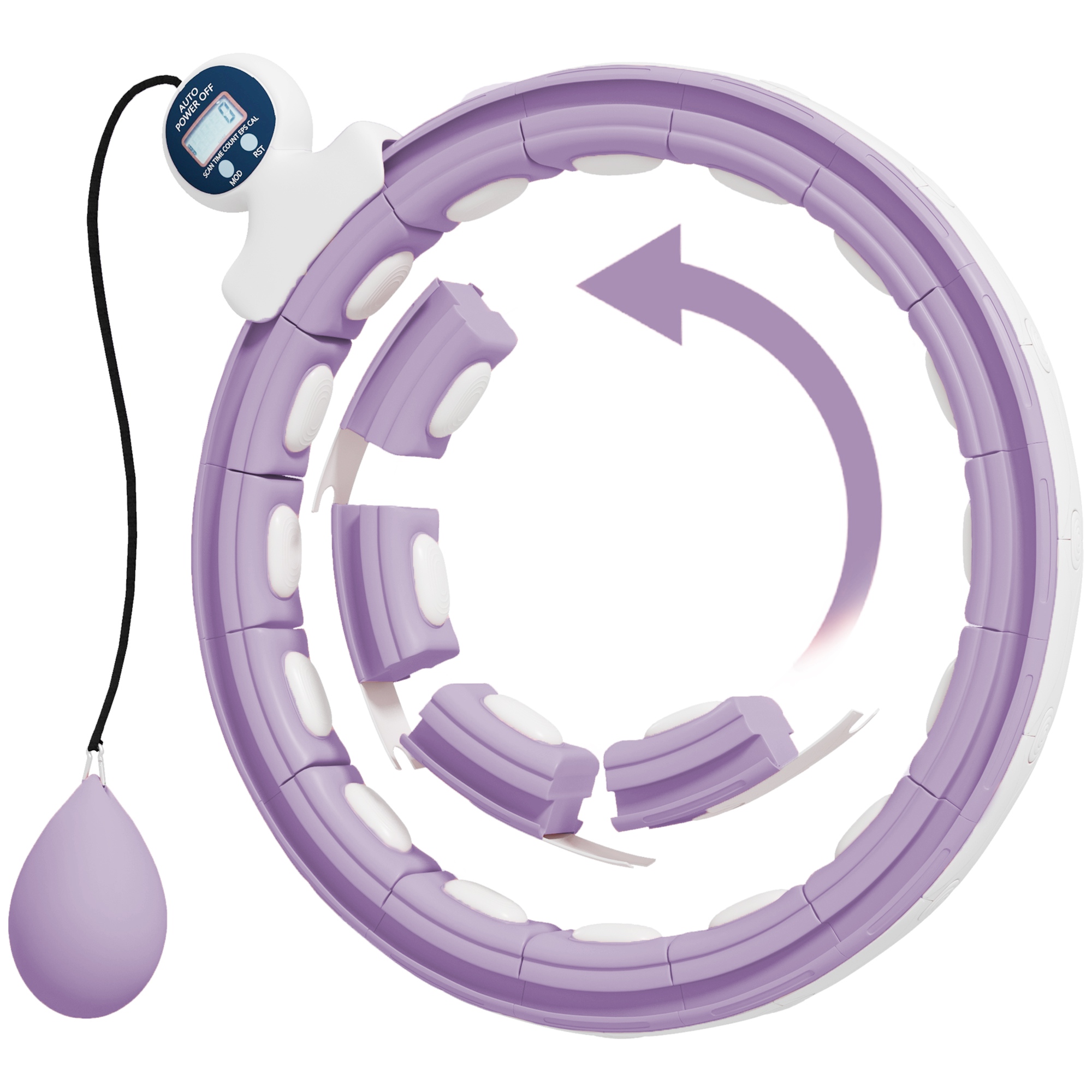 SPORTEDGE Smart Weighted Hula Hoop Massage Hula Ring Purple - Life Essentials