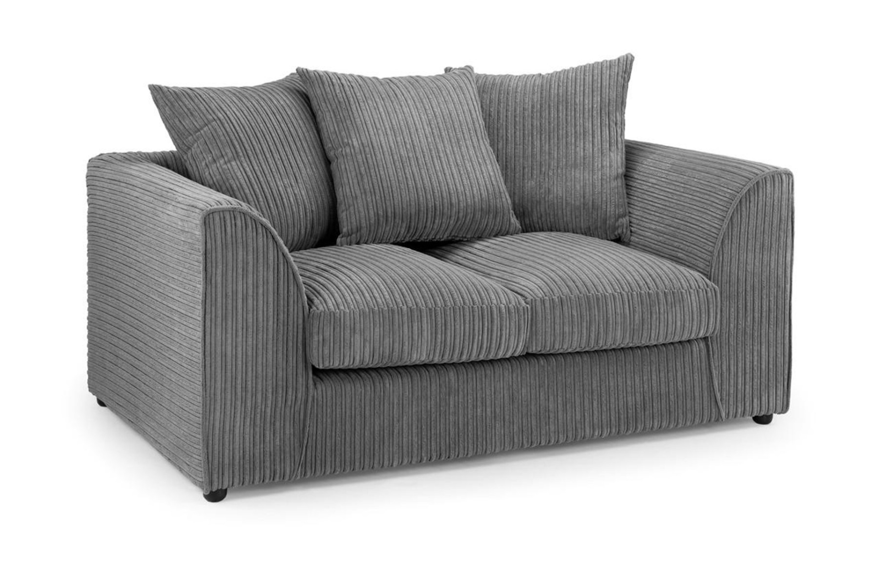 Harley Jumbo Cord Grey 2 Seater Sofa - Sofa Central