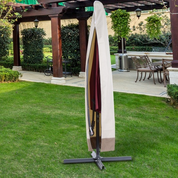 Outdoor Parasol Protection Cover - Beige - The Garden Savant