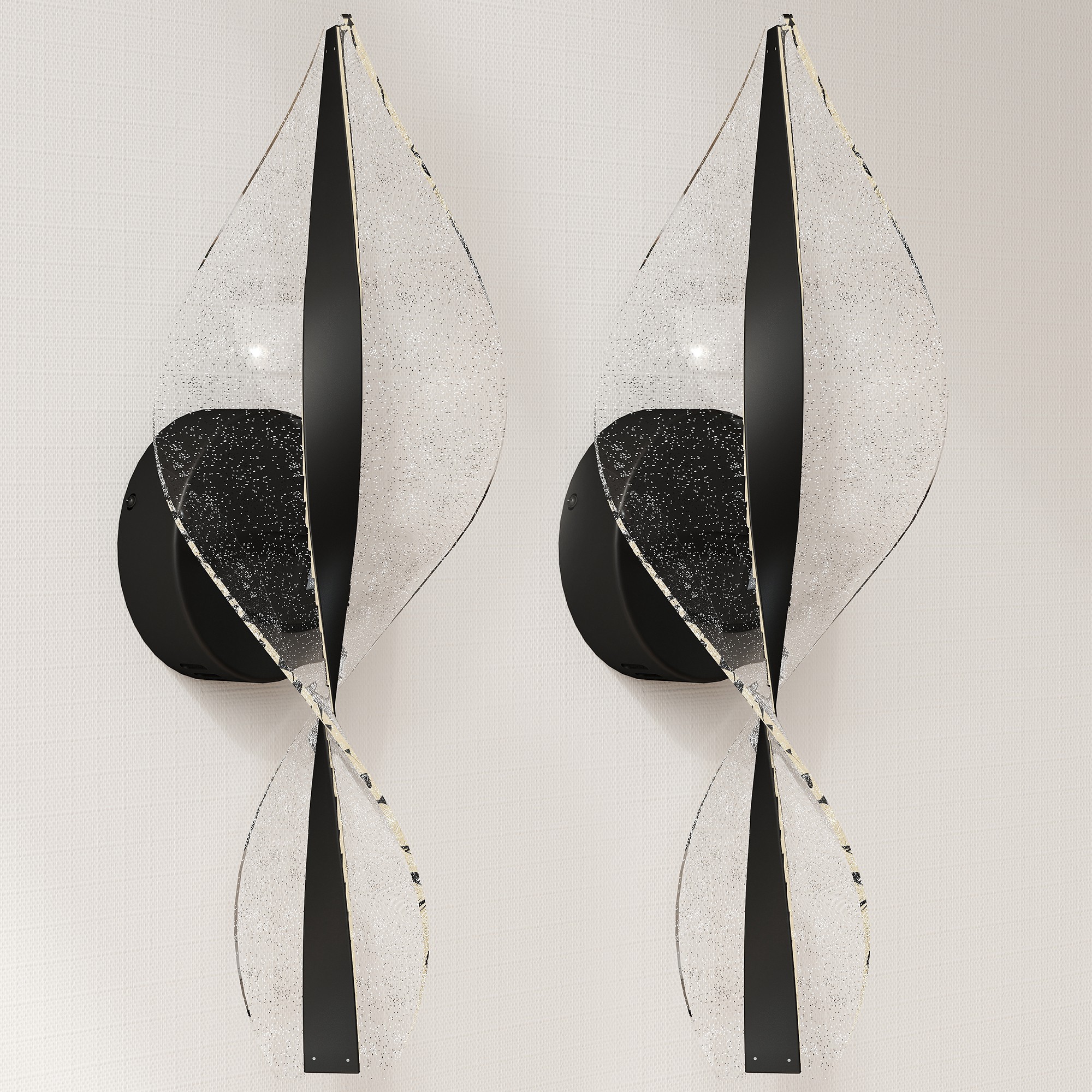 HERON Led Wall Lamp 2 Pack Modern Indoor Spiral Wall Light Black - Life Essentials
