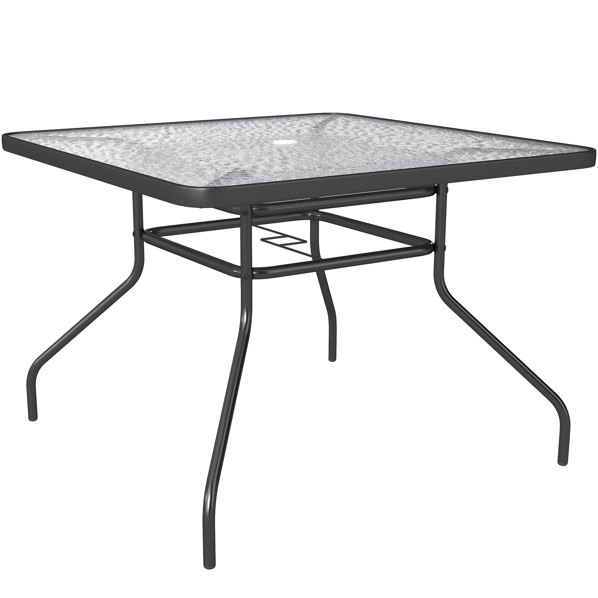 SUNVISTA Square Garden Dining Table with Tempered Glass Top - Life Essentials