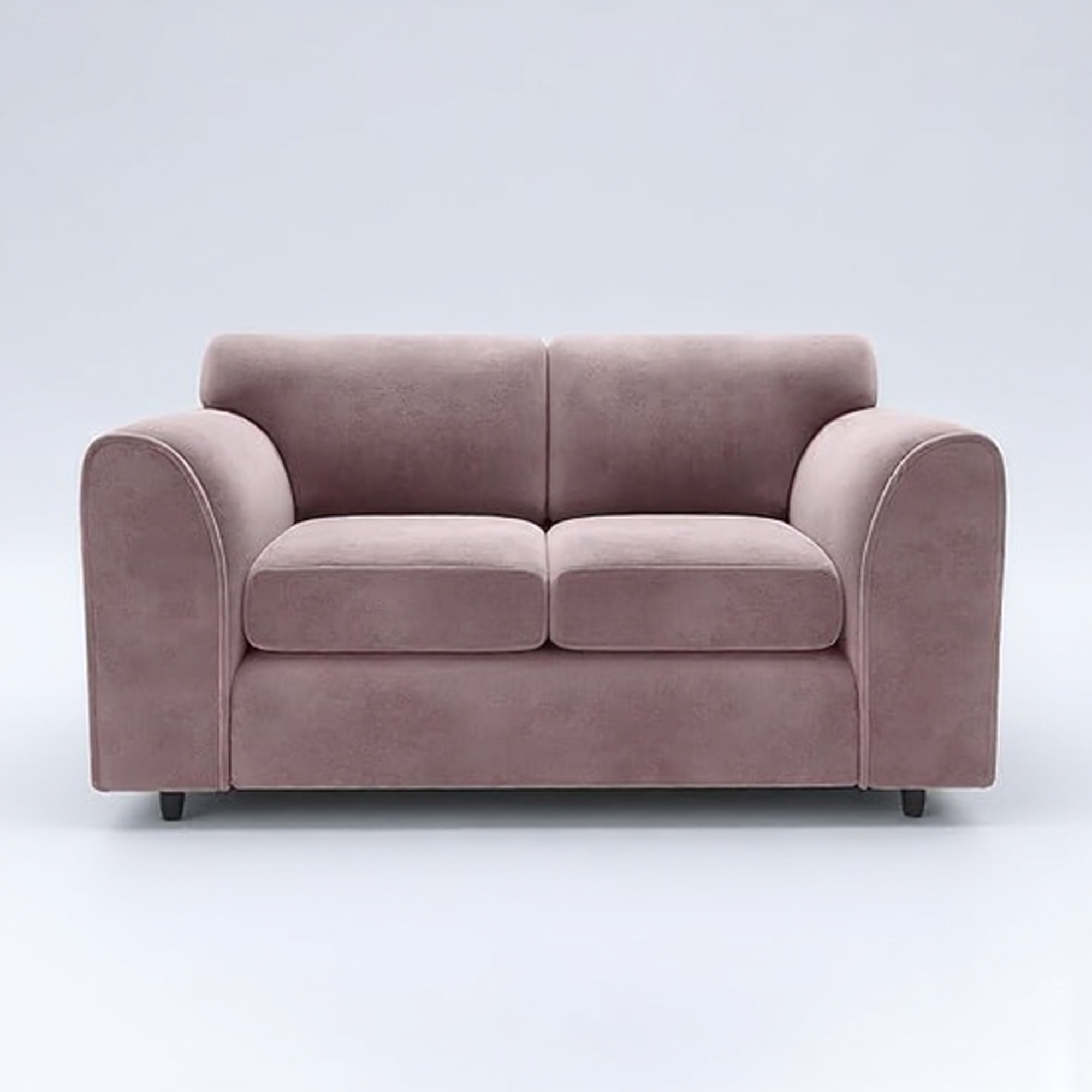 DELANO Plush Velvet 2 Seater Fullback Sofa - Pink - Home Done