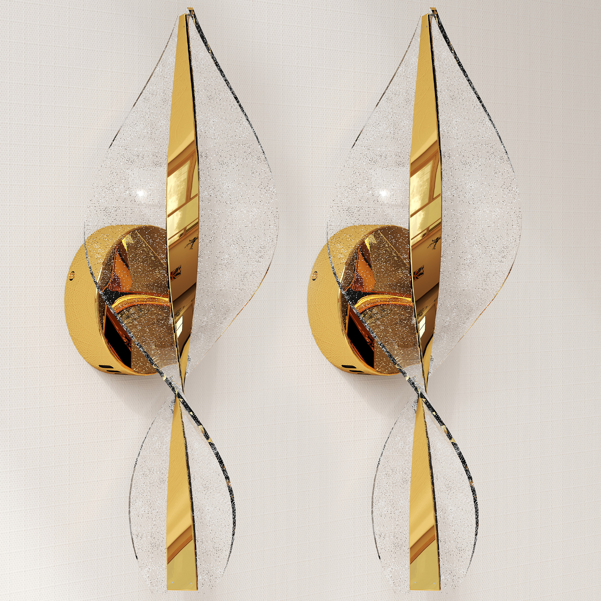 HERON Led Wall Lamp 2 Pack Modern Indoor Spiral Wall Light Gold Tone - Life Essentials