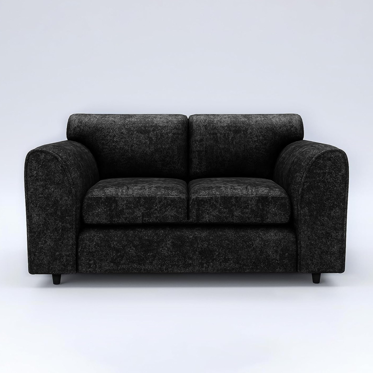 LORVANI Fabric 2 Seater Fullback Sofa - Black - Home Done