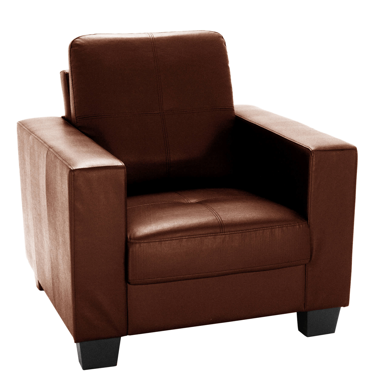 Wadrqua Luxurious Comfort 1-Seater Bonded Leather and PVC Sofa in Brown - Sigrid Mills