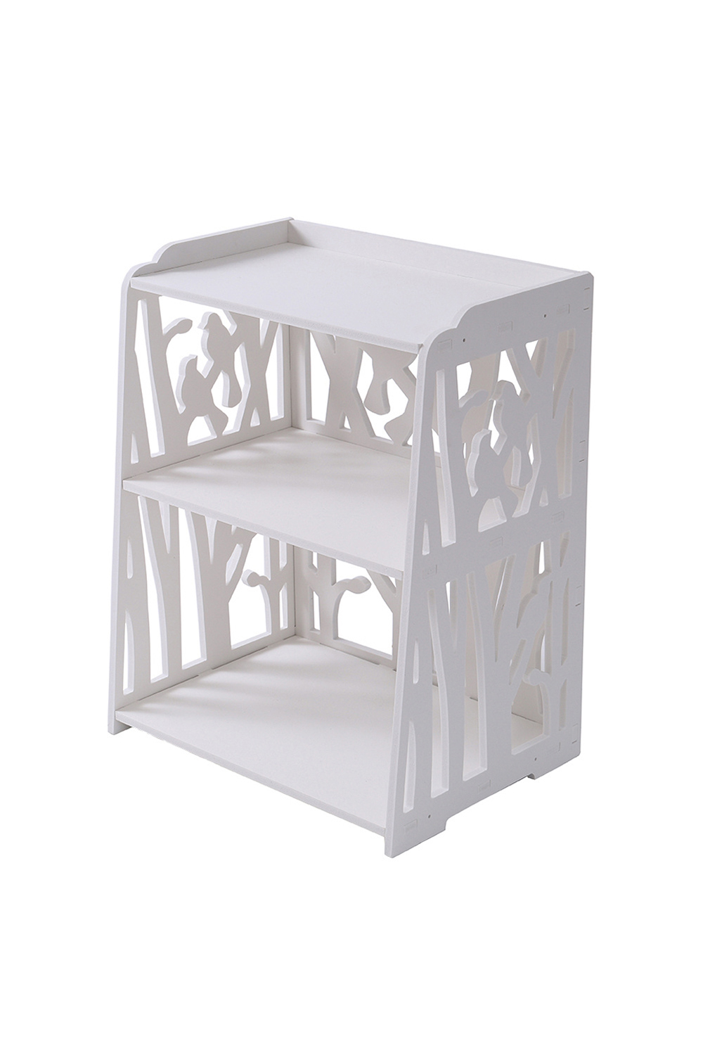 NLIKA 3 Tier Bedside Table Bedroom Storage Cabinet - White - Daily Deals