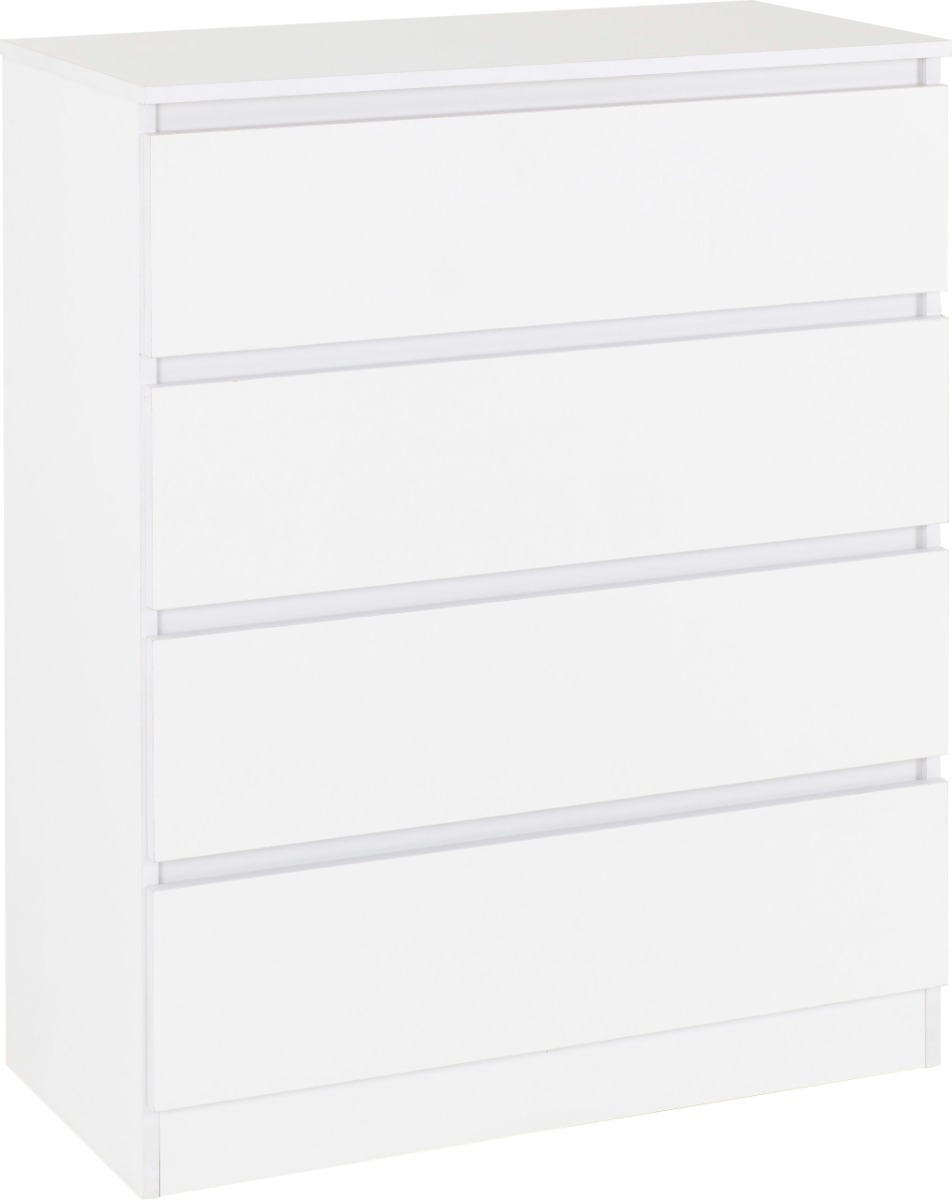 MALDEN White Chest of Drawers - Medium-sized, 4 Drawers - Budget Deals