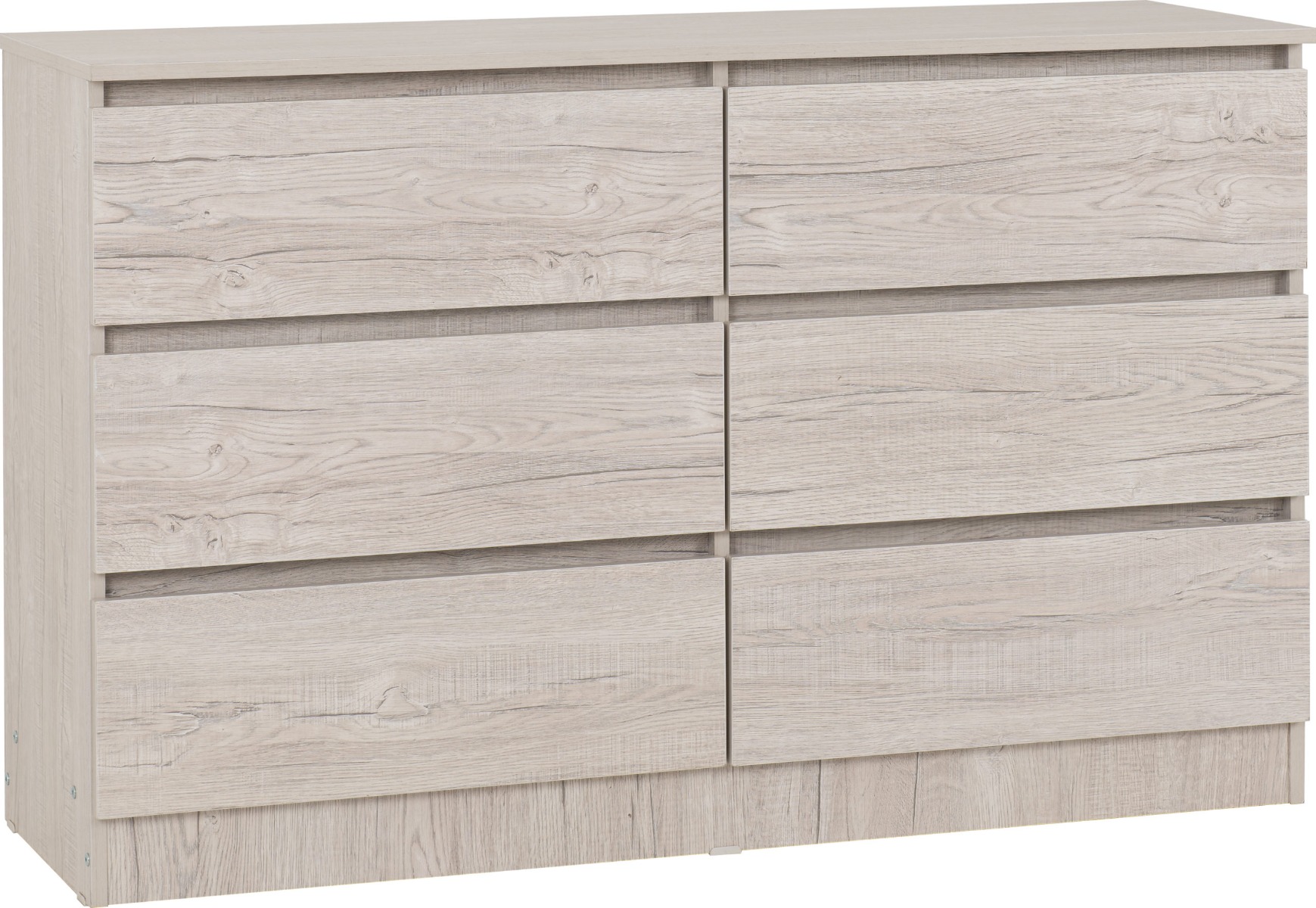 MALDEN Natural Finish Chest of Drawers - Large-sized, 6 Drawers - Budget Deals
