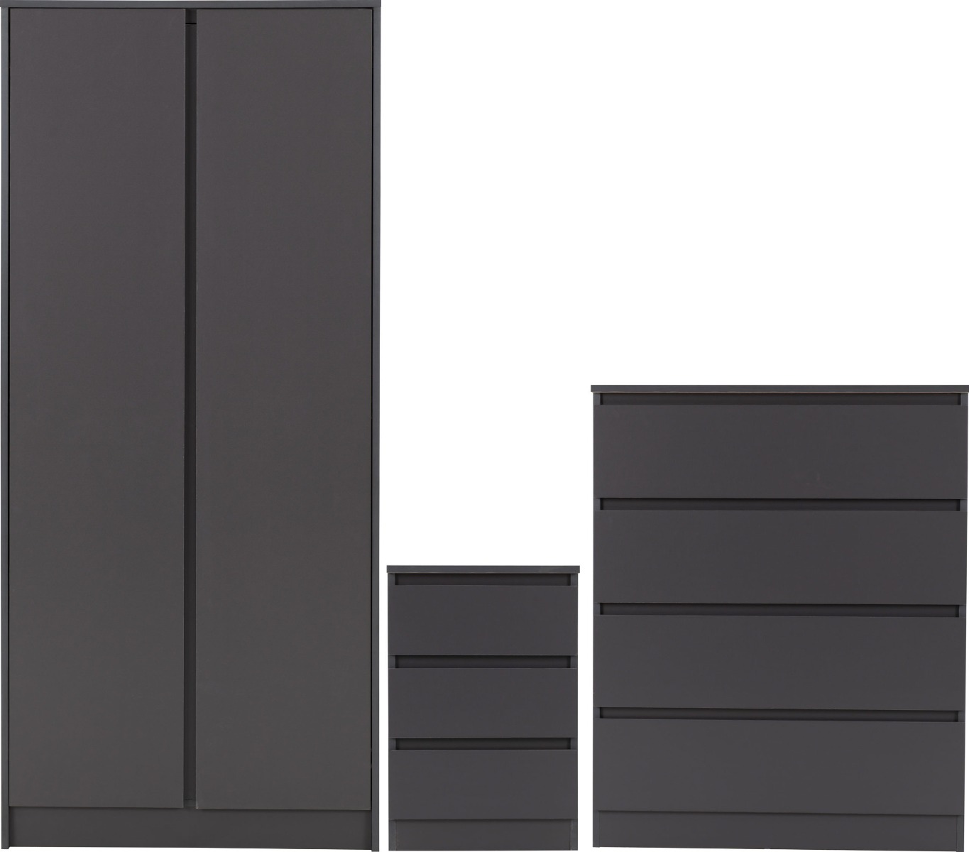 Wardrobe Set - MALDEN Bedroom Set Grey 80cm - Budget Deals