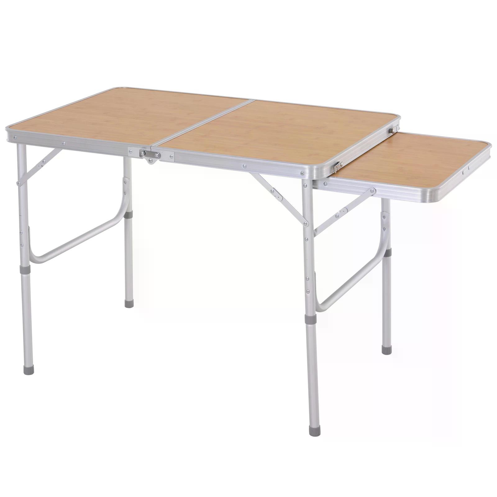 Aluminium Pincic Table MDF-Top 3ft Folding Portable Outdoor Table Silver - Life Essentials
