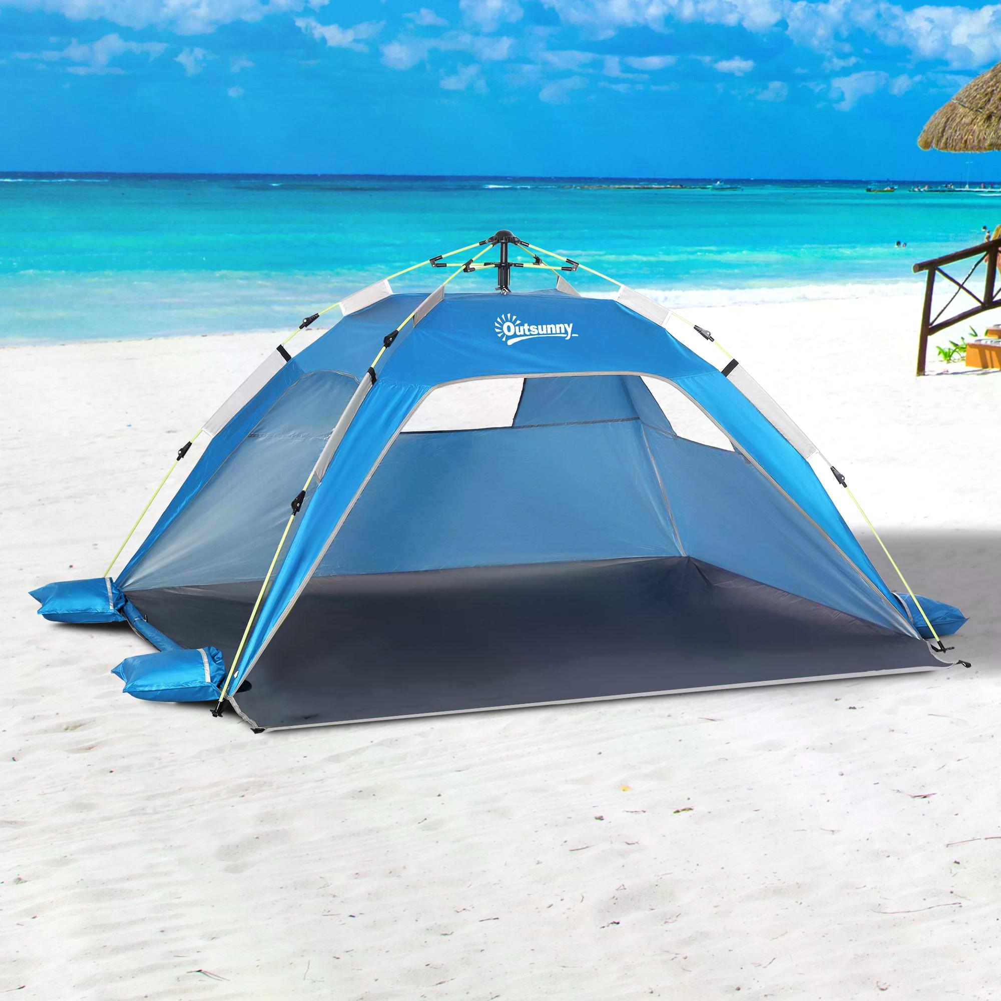 Pop-up Beach Tent Sun Shade Shelter for 1-2 Person UV Protection Waterproof with Ventilating Mesh Windows Carrying Bag - Life Essentials