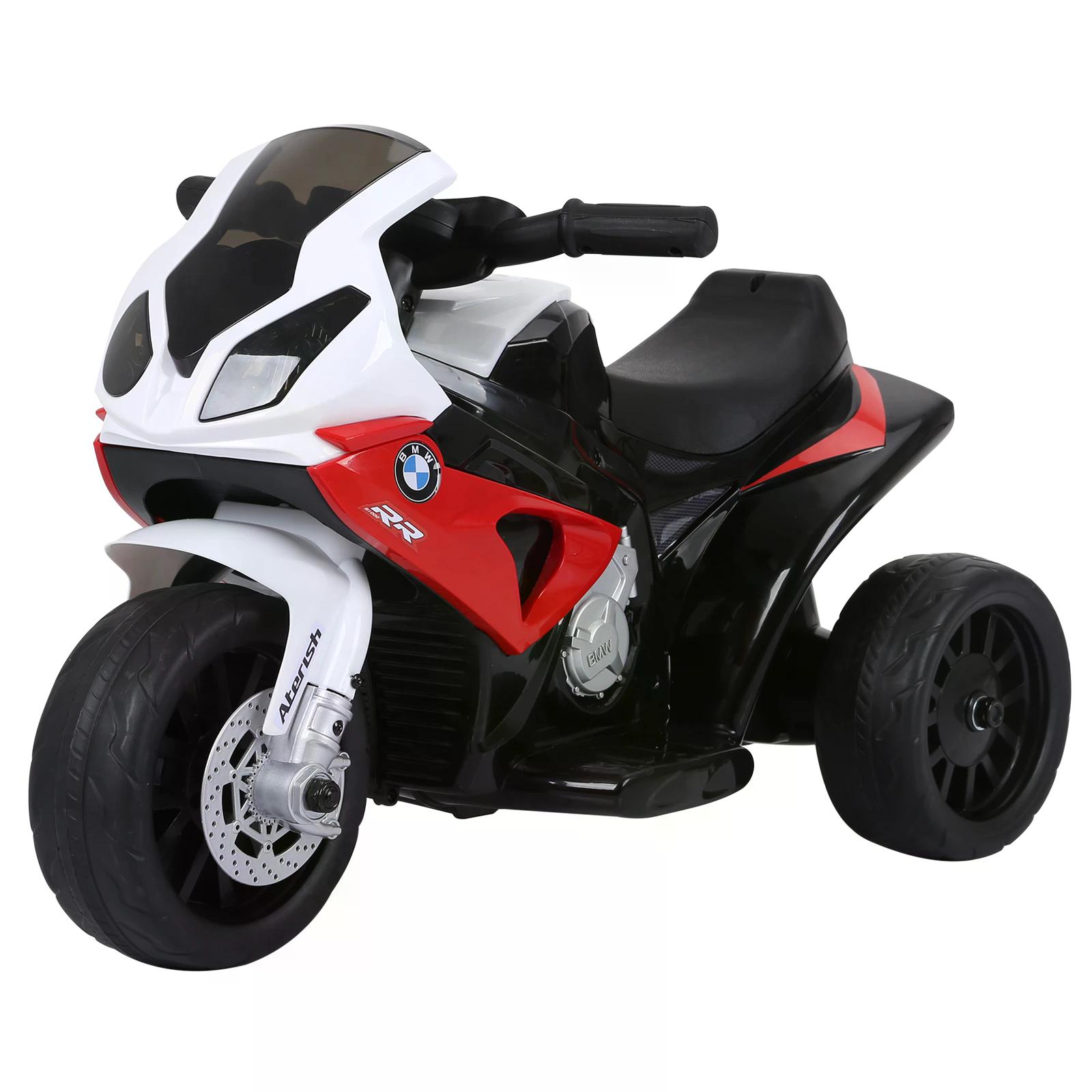 Electric Motorbike for Kids Ride on BMW Motorbike W/Headlights and Music, 6 V-Red - Life Essentials
