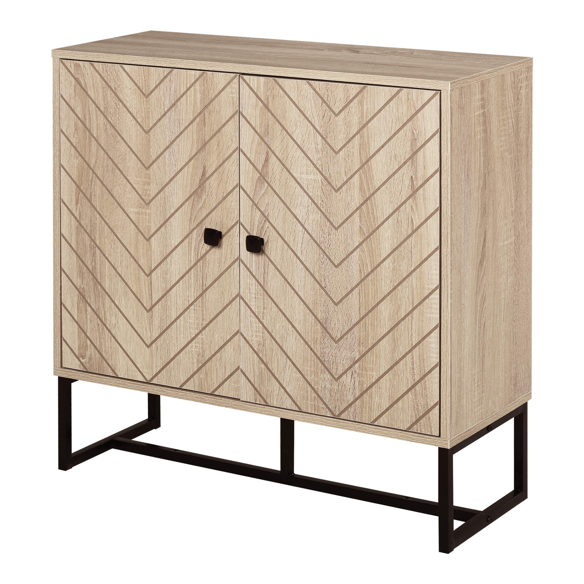 Storage Cabinet Adjustable Shelf Metal Frame Handles Tabletop Unique Home Style Organiser - Life Essentials