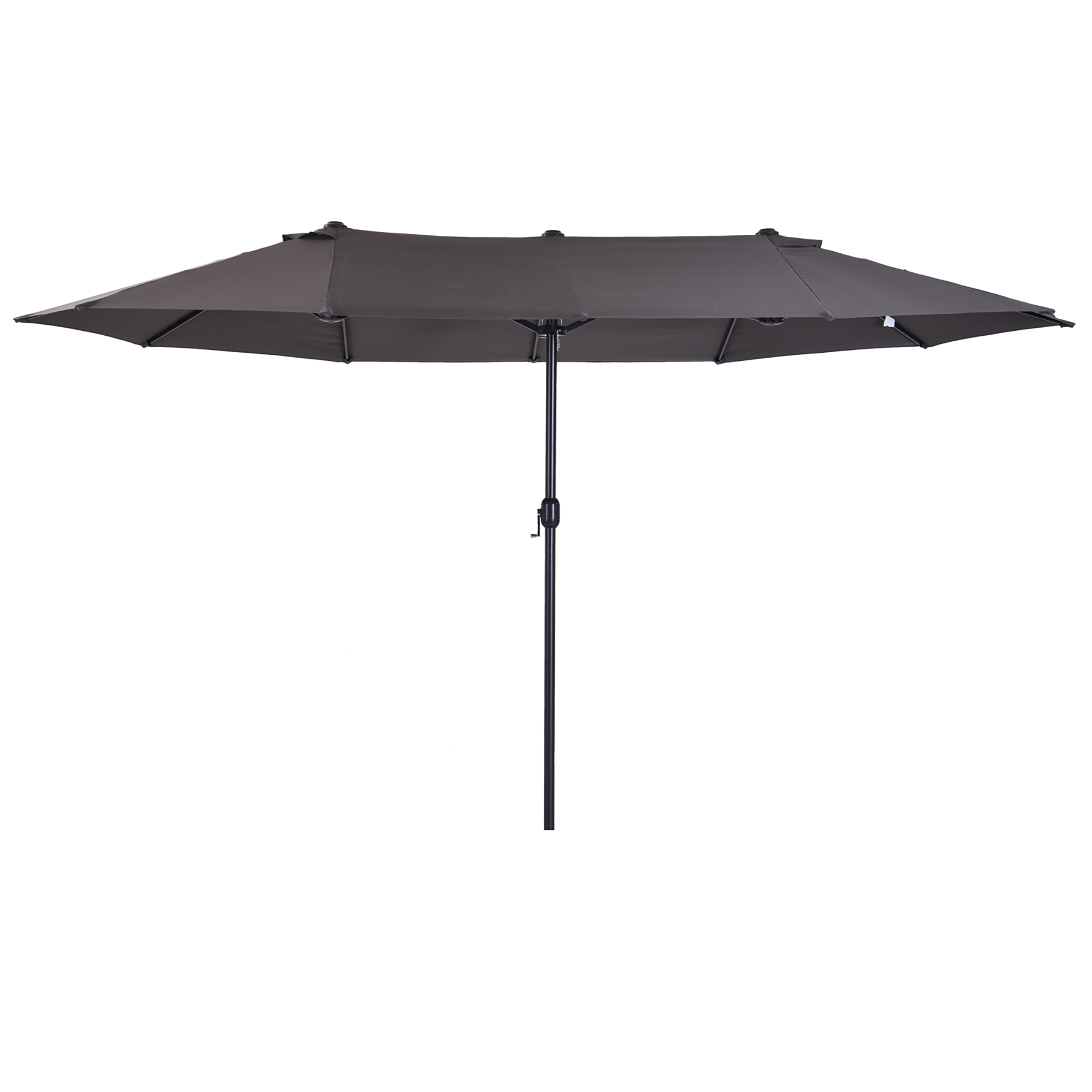 4.6m Garden Parasol Double-Sided Sun Umbrella Patio Market Shelter Canopy Shade Outdoor Grey - NO BASE - Life Essentials