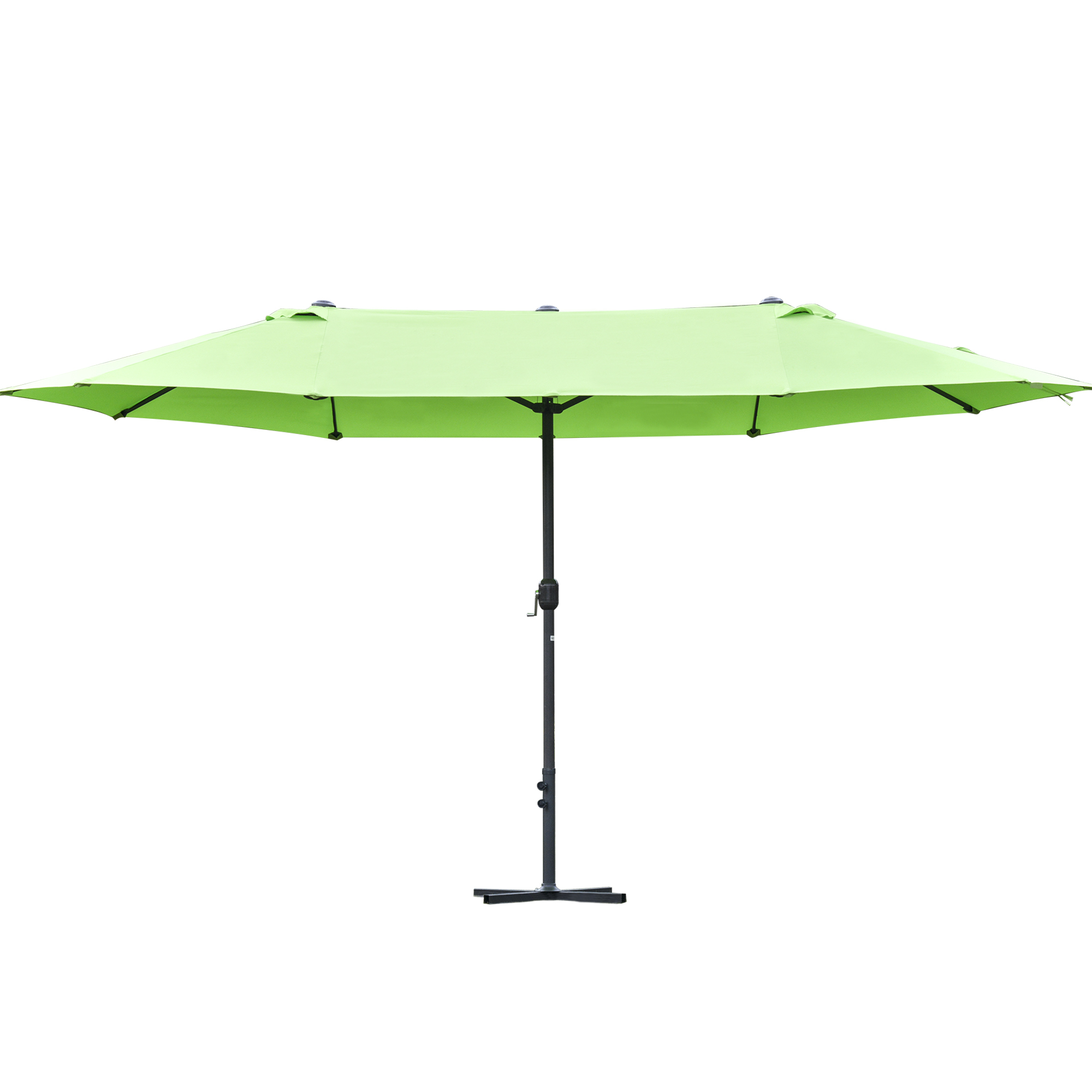 4.6m Garden Parasol Double-Sided Sun Umbrella Patio Market Shelter Canopy Shade Outdoor with Cross Base-Green - Life Essentials