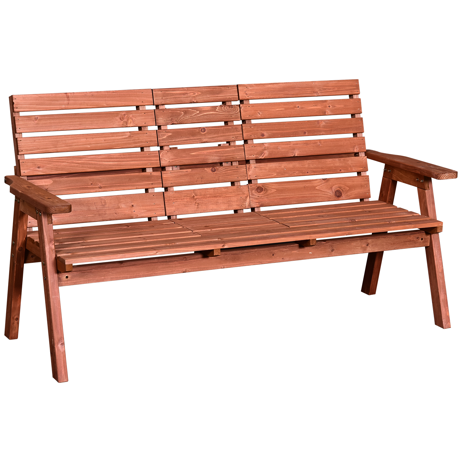 Garden Wooden Convertible 2-3 Seater Bench or Companion Chair Loveseat Patio Partner Bench with Middle Table - Life Essentials
