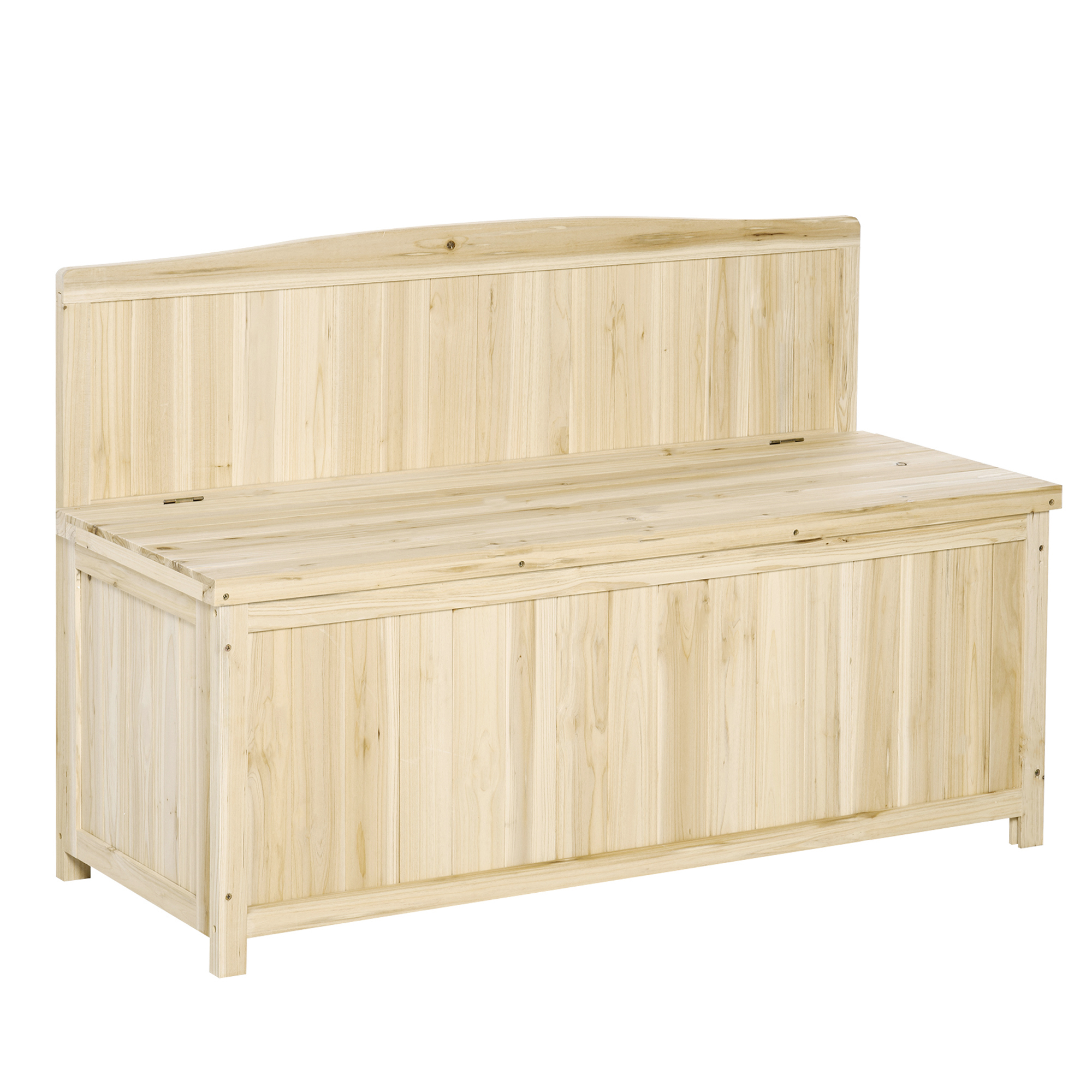 Garden Arch Wood Bench Outdoor Storage Box Garden Furniture Chair 115L x 45W x 75Hcm - Life Essentials