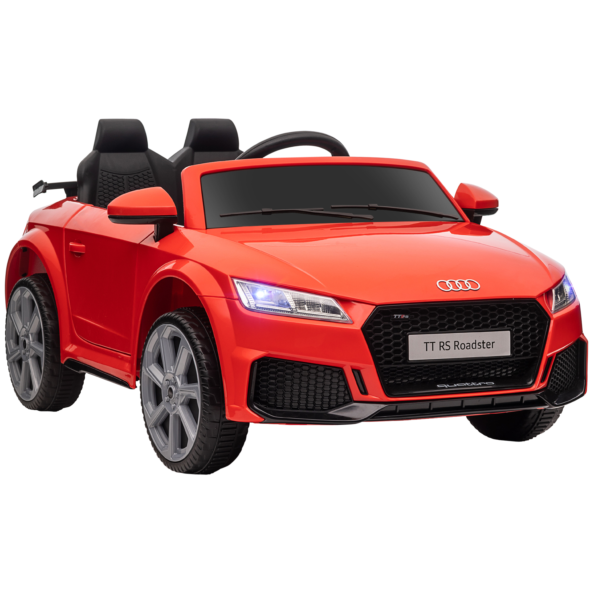 Compatible for 12V Rechargeable Battery Ride On Car w/ Remote Forward Reverse Lights Horn MP3 Player Red w/ Seat Belt Audi TT RS - Life Essentials