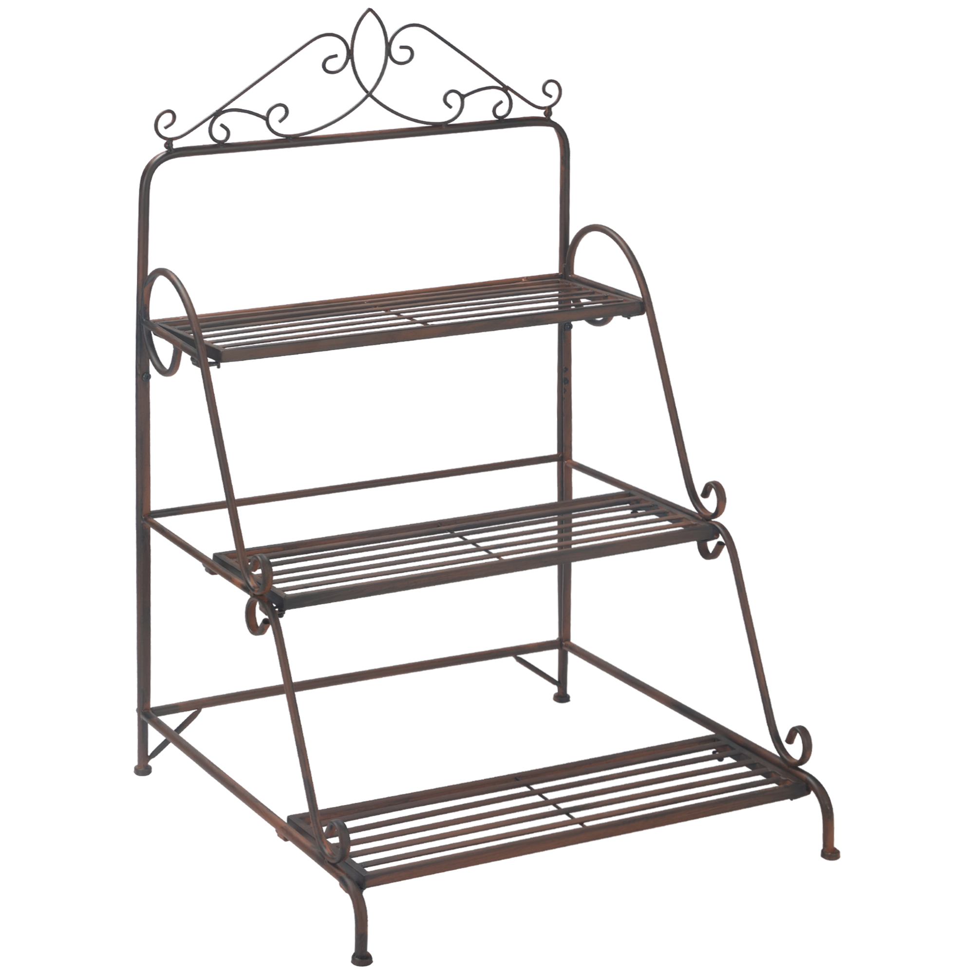 3 Tier Stair Style Metal Plant Stand, Flower Pot Holder Display Shelf, Storage Organizer Rack for Indoor Outdoor Patio Balcony Yard - Life Essentials