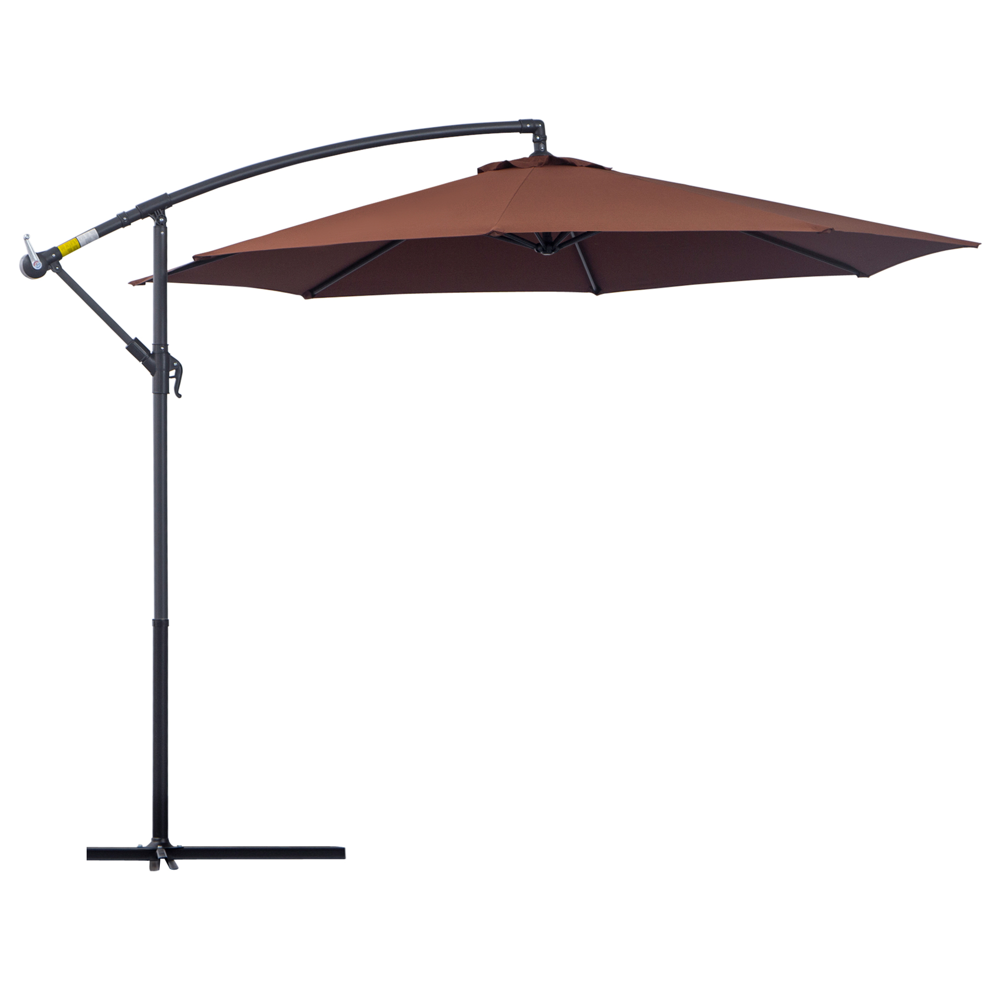 3 m Hanging Umbrella Parasol-Coffee - Life Essentials