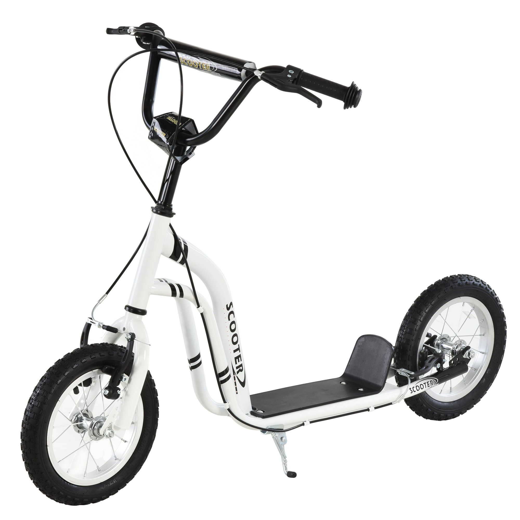 Youth Scooter Front and Rear Caliper Dual Brakes 12-Inch Inflatable Front Wheel Ride On Toy For Age 5+ - Life Essentials